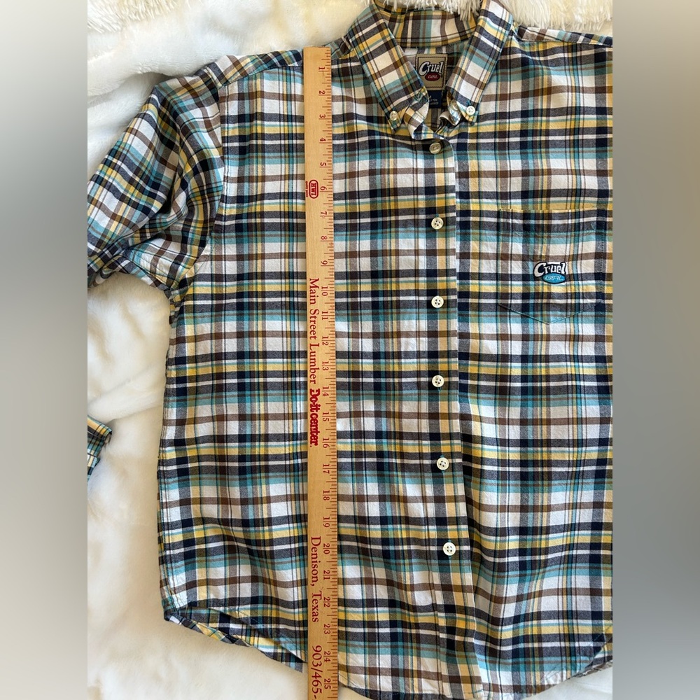 Cruel Girl Plaid Button Down Shirt Women Size Medium - Picture 6 of 7